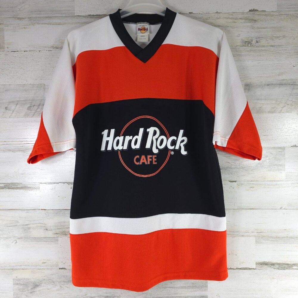 VINTAGE 90s HARD ROCK CAFE PHILADELPHIA MENS SIZE MEDIUM V NECK SHORT SLEEVE - Picture 2 of 11